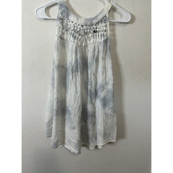 Torrid Cloud Wash Crinkle Gauze Crochet Neck Tank Blouse Shirt Size Large (0) - Picture 1 of 9